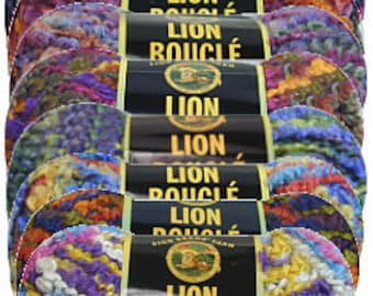 Yarn - Lion Brand Boucle - Gelato, Snow Cone, Licorice, or Hard Candies