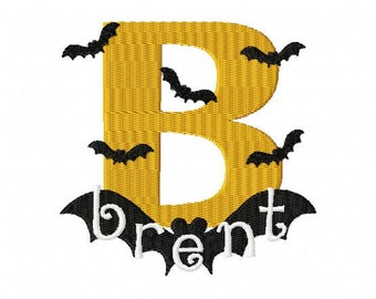Halloween Bat Machine Embroidery Monogram Font Alphabet Design Set INSTANT DOWNLOAD