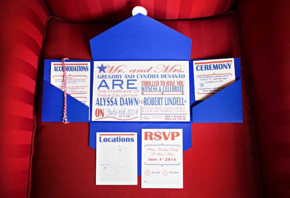 Fourth of July Patriotic Wedding Invitations