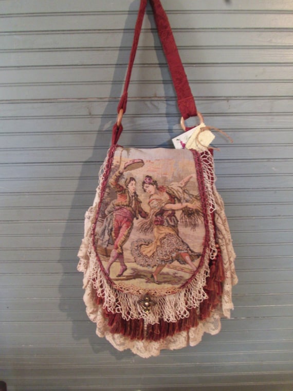 Items similar to Large Tapestry Bag / Boho Chic bag / Vintage fabrics / carpet bag / bohemian ...