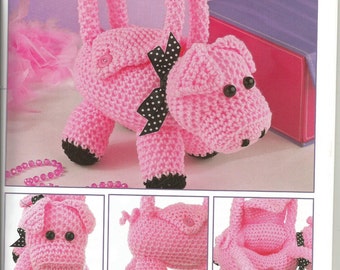 Hand crochet,made to order, pig purse.