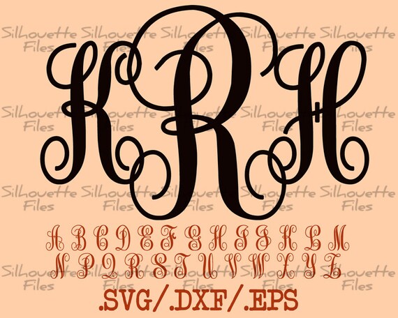 Download Monogram Vine Font Design Files For Use With Your Silhouette