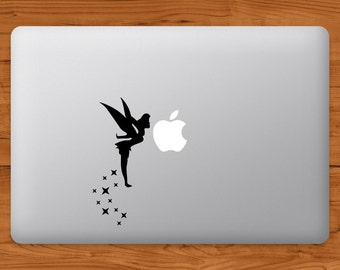 Tinkerbell Fairy Kissing Apple MacBook Decal Laptop Sticker