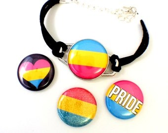 Pansexual Pride Bracelet - Magnetic Bracelet - Pansexual Pride Jewelry - Pansexual Bracelet - Pansexual Jewelry - MOGAI Jewelry