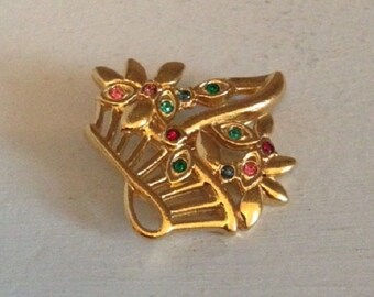 Items similar to 1930s Art Deco Great Gatsby Jewelled Flower Basket Pin