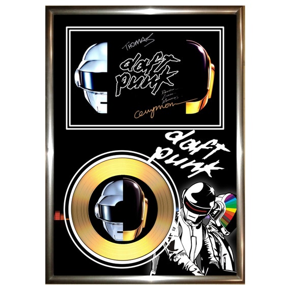 DAFT PUNK Signed Framed Gold Vinyl Cd & Photo by GoldDiscDisplays