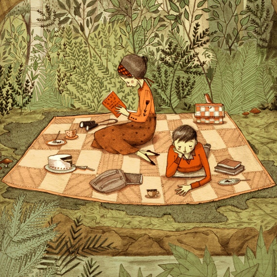 Items similar to The Bibliophiles 8 x 10 Print on Etsy