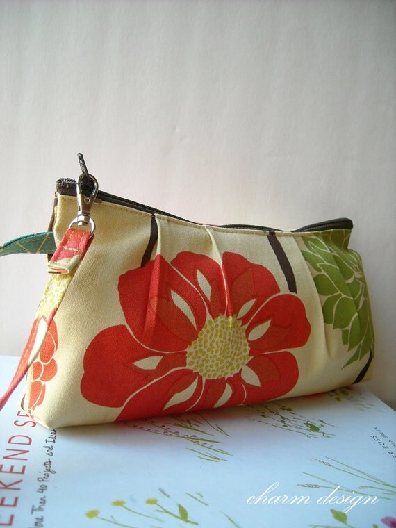 Dream Flower Zipper Pouch with Clip by CharmDesign on Etsy