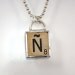 Spanish Scrabble Letter N Pendant Necklace