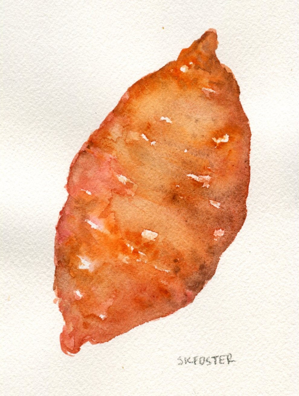 Sweet Potatoes watercolor painting original by SharonFosterArt