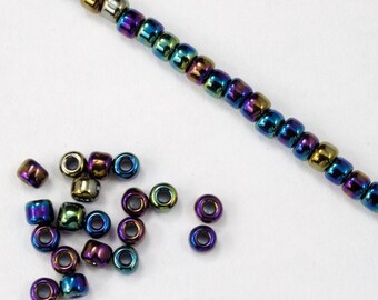 8/0 Metallic Blue Iris Seed Bead (40 gram) #JFP004