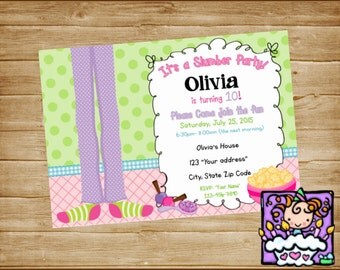 Items similar to Printable Slumber Party Birthday Invitation on Etsy