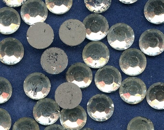 Flat Back RHINESTONES Lot of (48) 9 10 mm Vintage Glass Gold Foil Back jc rdfb910 MORE AVAILABLE