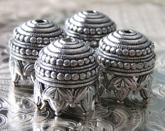 Maharaja Antique Pewter 10mm Bead Cap : 4 pc