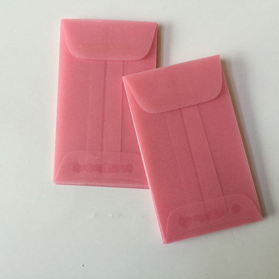 100 Pink Vellum Mini Envelopes Translucent Blush Pink Wedding