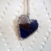 Primitive Seaglass Heart Suncatcher with Purple and Cobalt Blue Glass