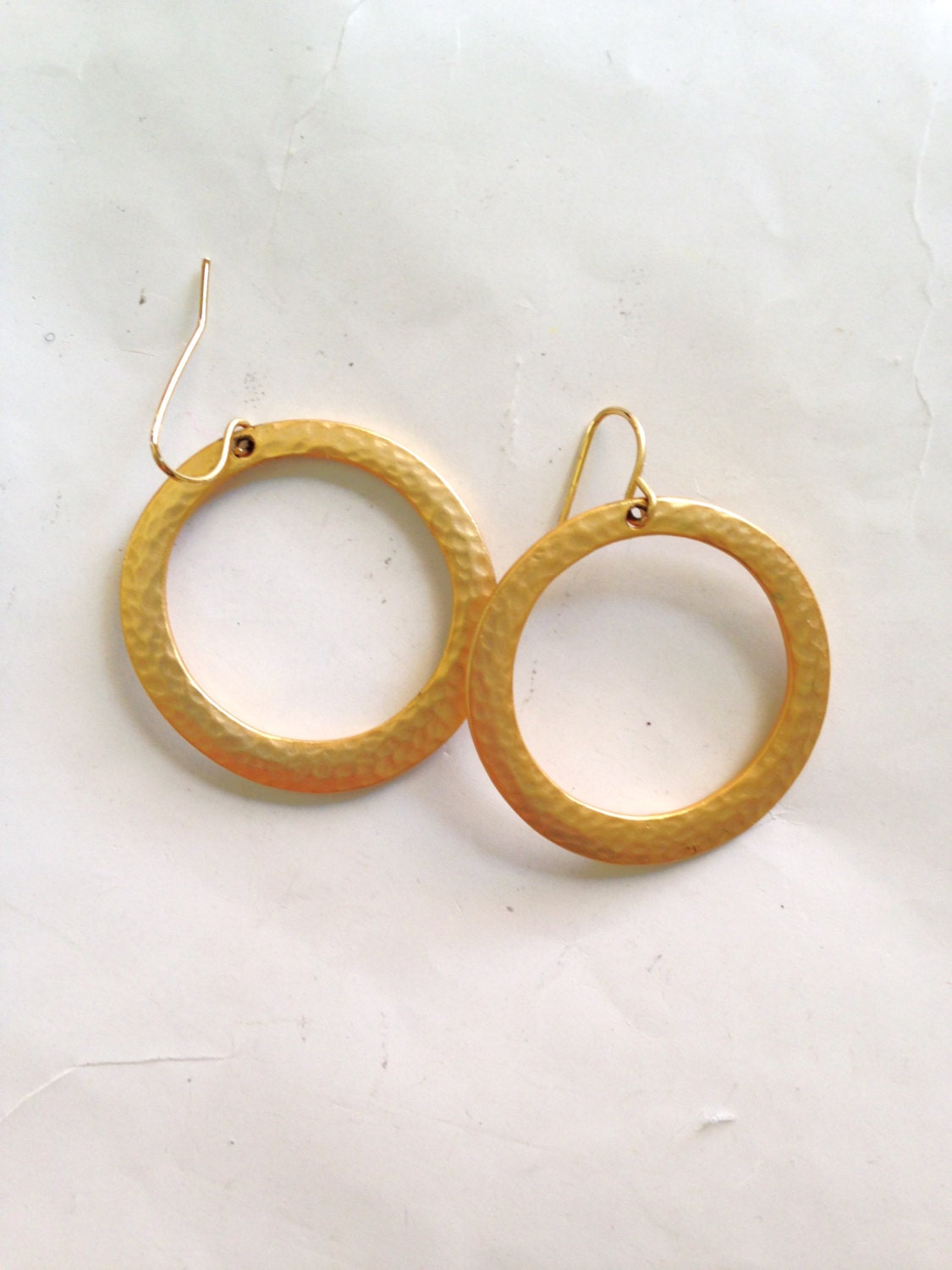 Hoop Gold Earrings 80s TEXTURED Hip Hop