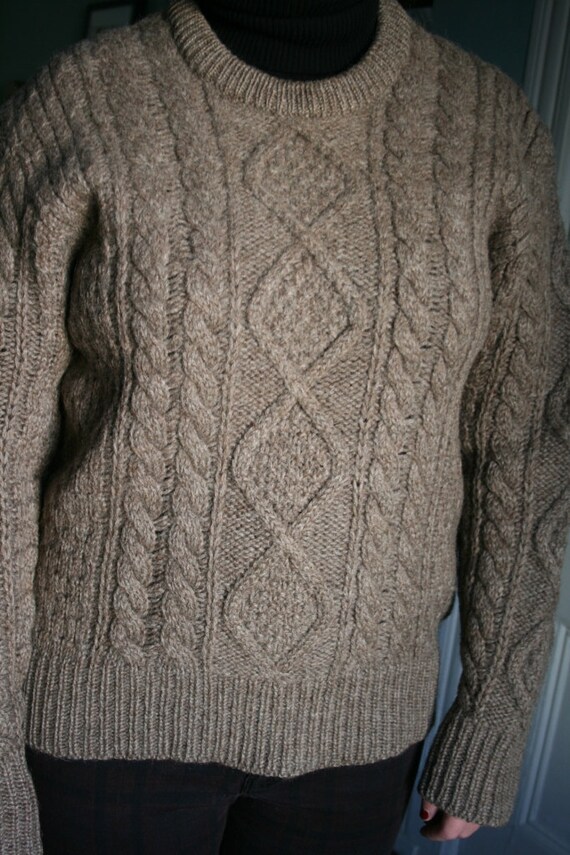 Vintage Aran Fisherman Knit Sweater Made in Scotland by Futopiaco