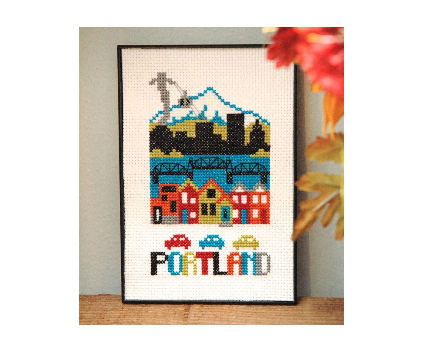 Portland Cross Stitch Pattern Instant Download from tinymodernist on