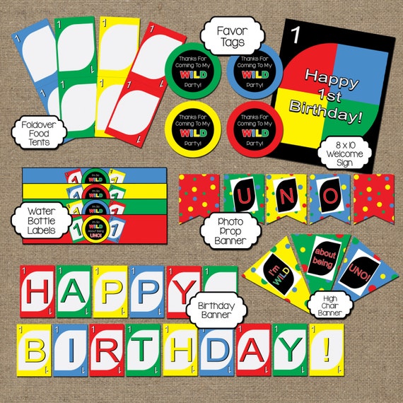 uno theme first birthday party decoration bundle by