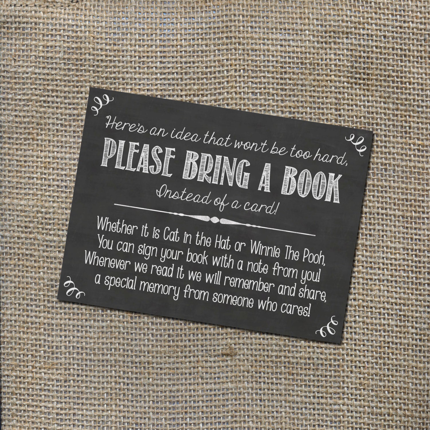 please-bring-a-book-instead-of-a-card-insert-for-by-worldofthought