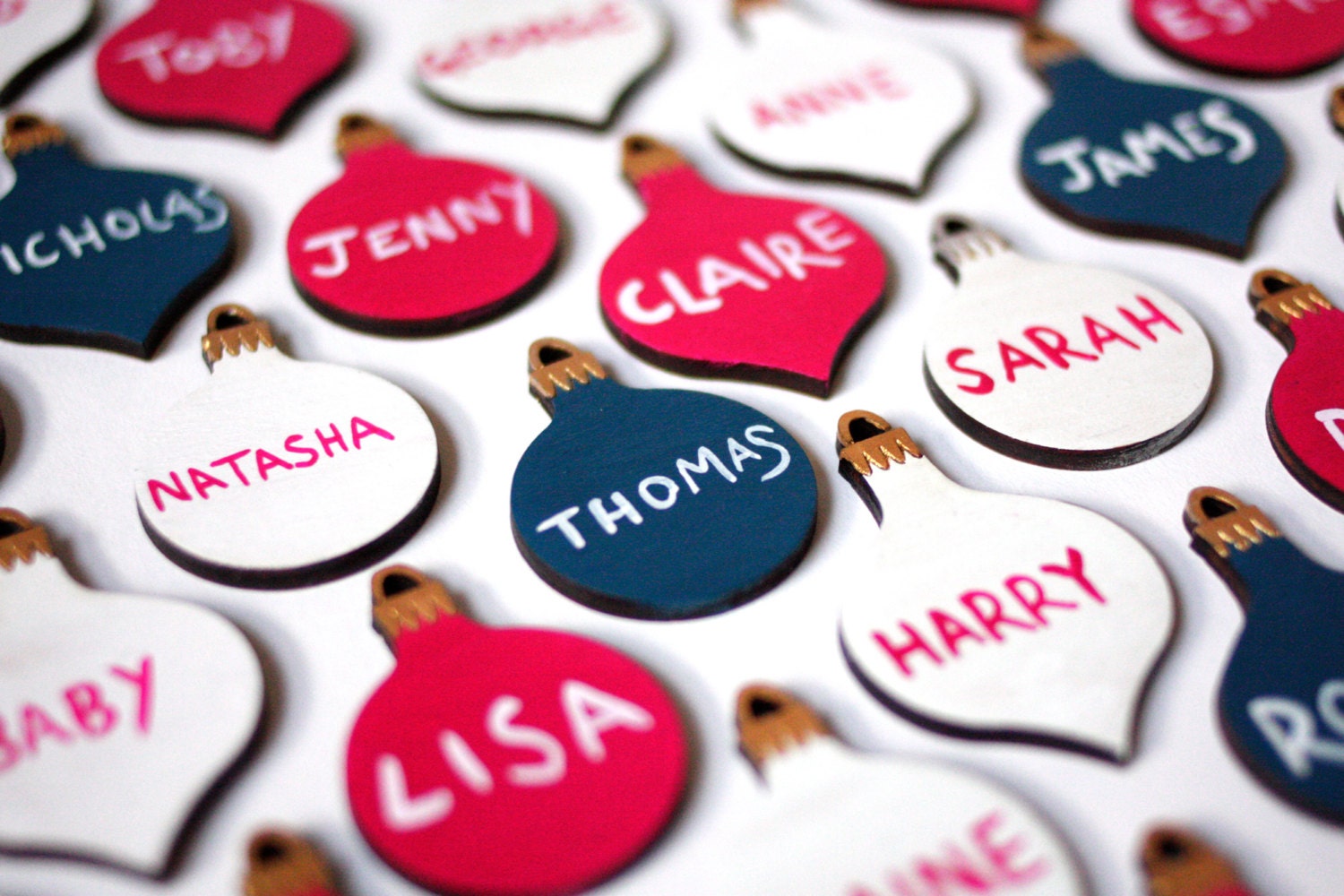 Personalised Christmas Bauble. Set of Six. Tree Decoration. Christmas Gift. Made to Order.