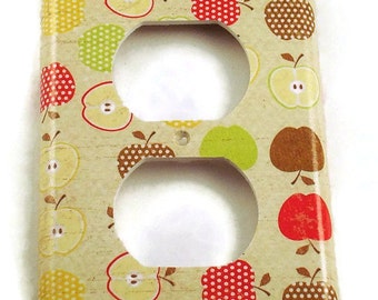 Light Switch Cover Outlet Wall Decor Switch Plate Switchplate in An Apple A Day (081O)