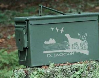 Personalized Engraved Custom Ammo Can~12 Different Designs~30 or 50 Cal, Father's Day, Dad's Birthday, Retirement Gift, Hunters Ammo Box