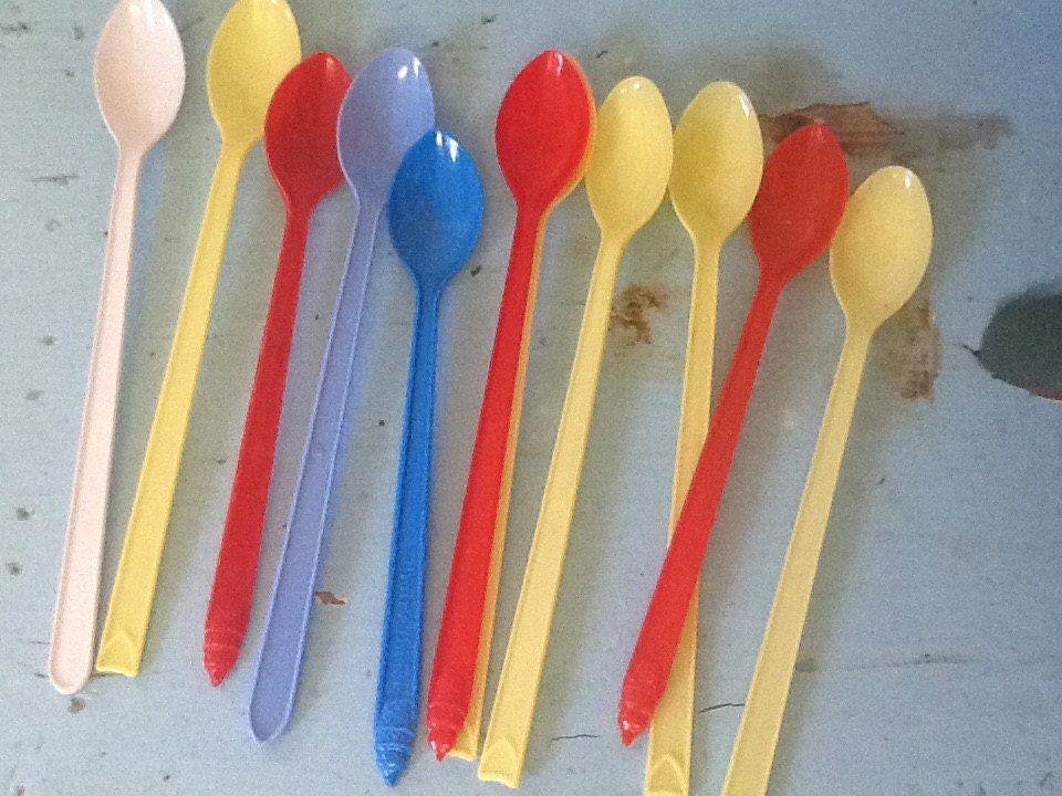 fun and vintage plastic spoons