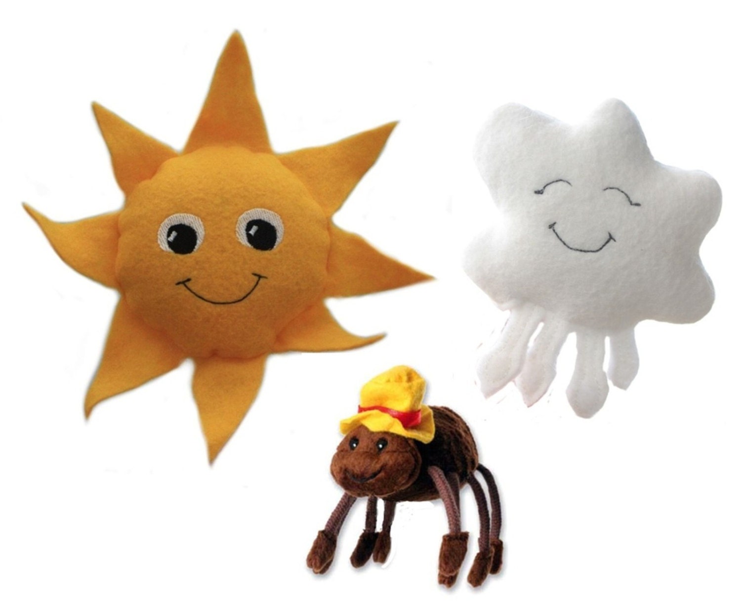 Itsy Bitsy Spider Finger Puppet Set of Sun Cloud Spider