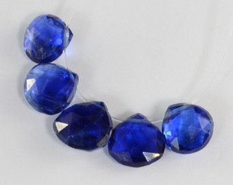 Gem Kyanite Faceted Heart Briolette Beads (5)