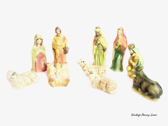 vintage nativity scene figurine christmas set vintage nativity scene figurine christmas set