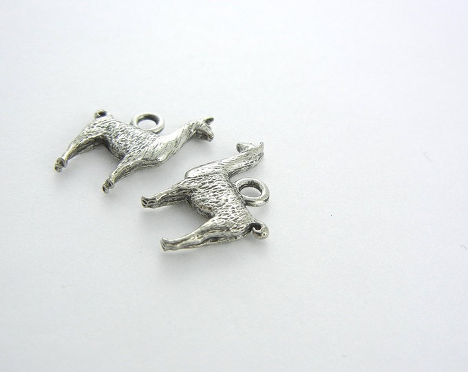 Pair of Pewter Llama Charms Animal Jewelry Supplies