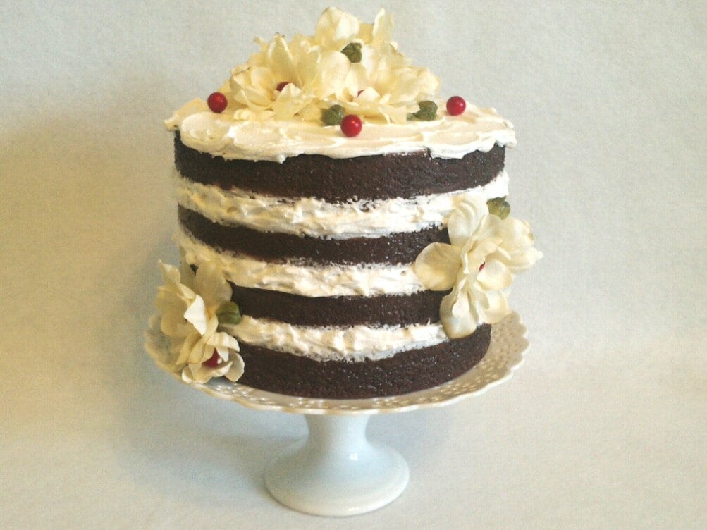 Fake Cake Artificial Cake Flower Topped Chocolate Naked