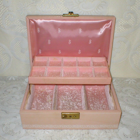 Vintage MELE Jewelry Box PINK Storage