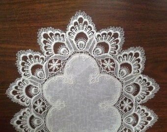 European Lace -- Placemat or Doily -- Antique White (Winter White) -- 100% Polyester Various Sizes Available
