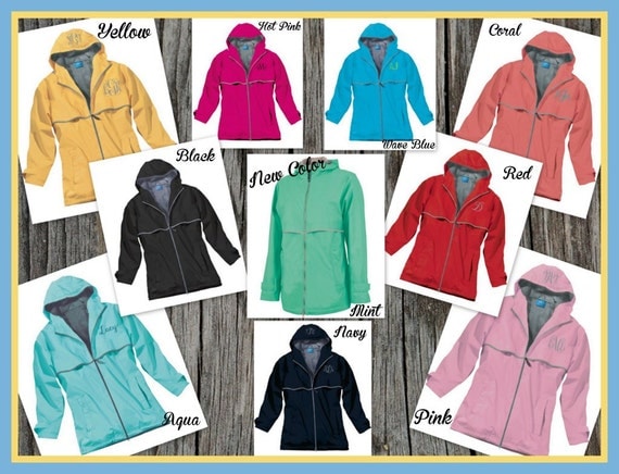 Monogrammed Rain Jacket - Personalized Adult Sizes