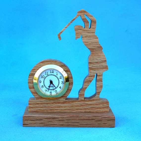 Golf Mini Clock Gift for Golfer Golf Desk by nwwoodcrafters