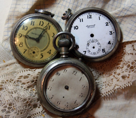 Vintage Pocket Watch Dollar Watches Ingersall New Haven