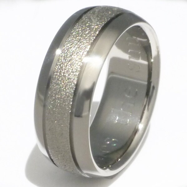 Frost Titanium Wedding Band Textured Custom Ring f3