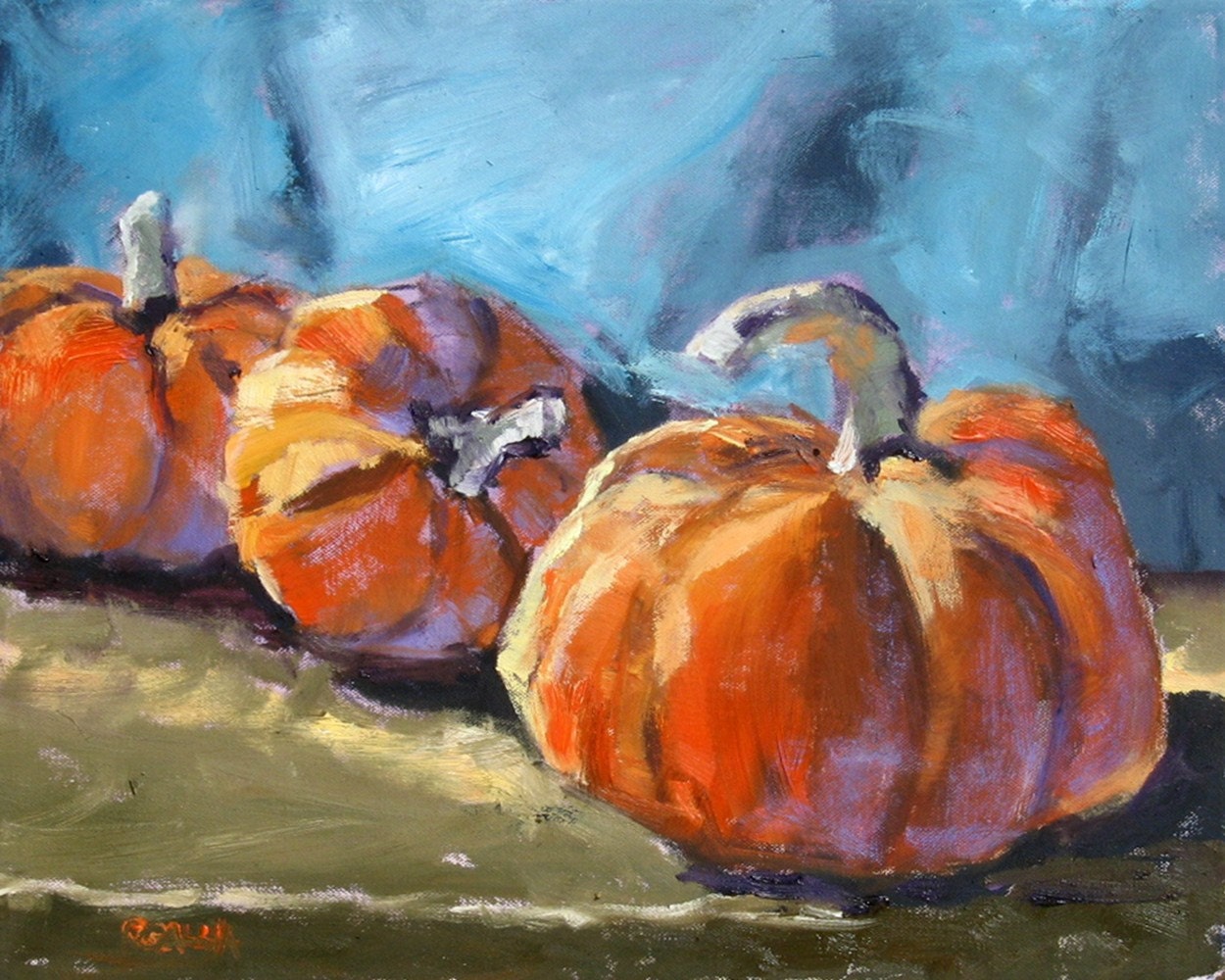 Autumn and Fall Pumpkin Painting Wall Art Fall Decor Art