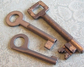 Skeleton Keys - Vintage Antique keys- Barrel keys- Steampunk - Altered art L97