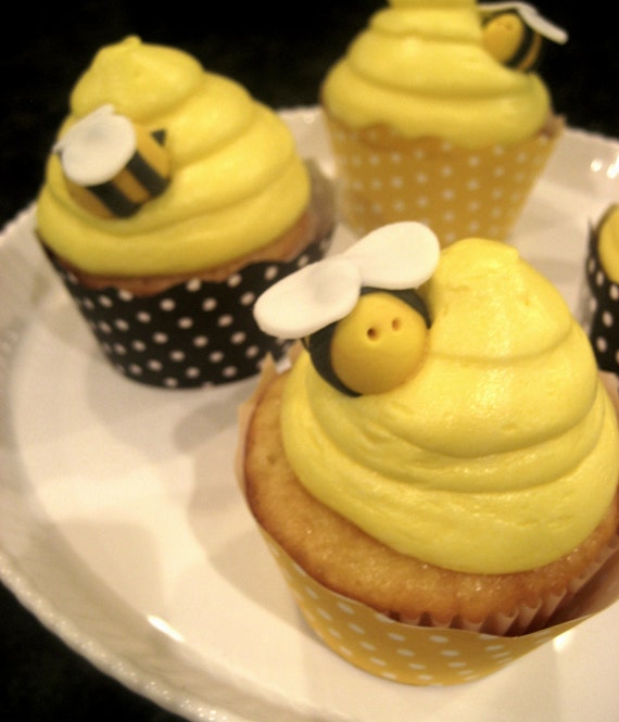 Bumble Bee Cupcake Toppers, Bee Cupcake Toppers, Bee Cake ...