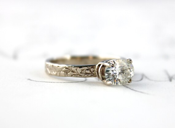 moissanite engagement ring . unique engagement ring . diamond ...