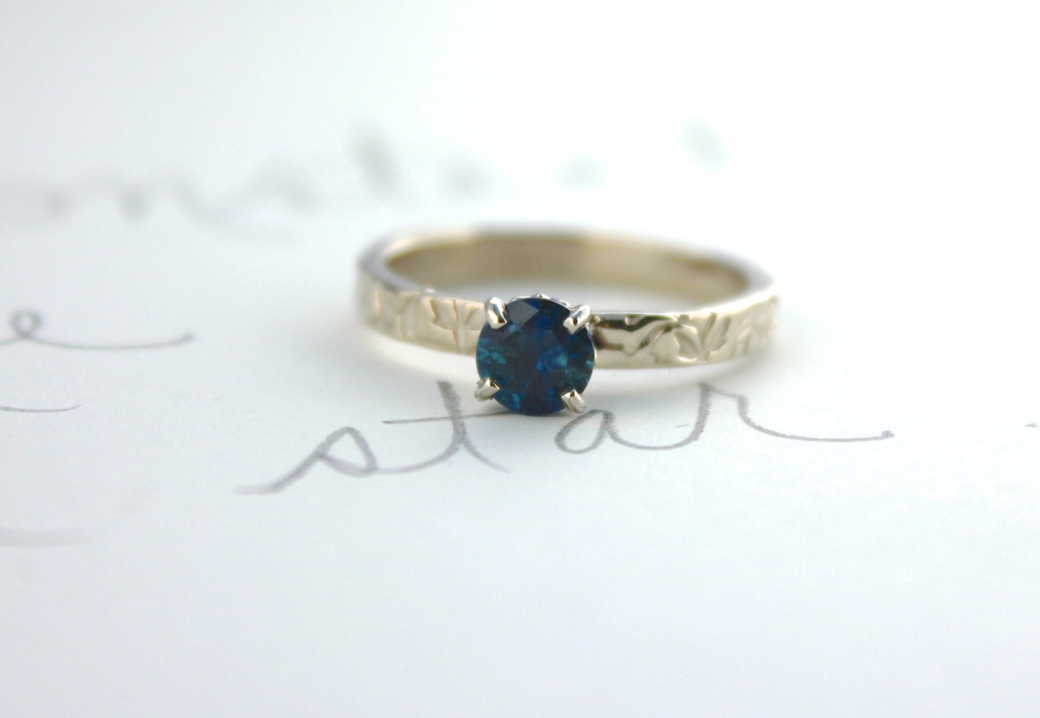 Montana sapphire engagement ring . blue sapphire engagement