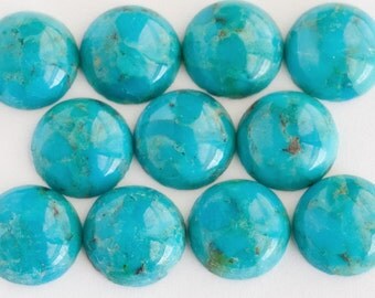 ONE 10mm Round Turquoise Cabochon | 10mm Turquoise Cabochons | Blue Turquoise 10mm | Turquoise Cab