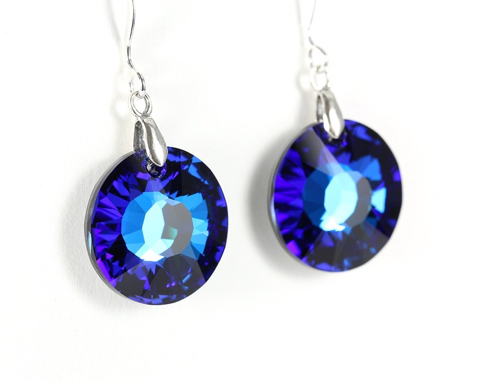 Bermuda blue crystal sun earrings