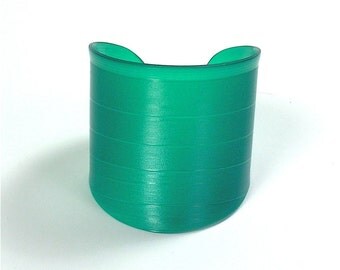 Green Colored Vinyl Record Album Wrist Cuff Size Medium Fun Accessory Vintage Retro