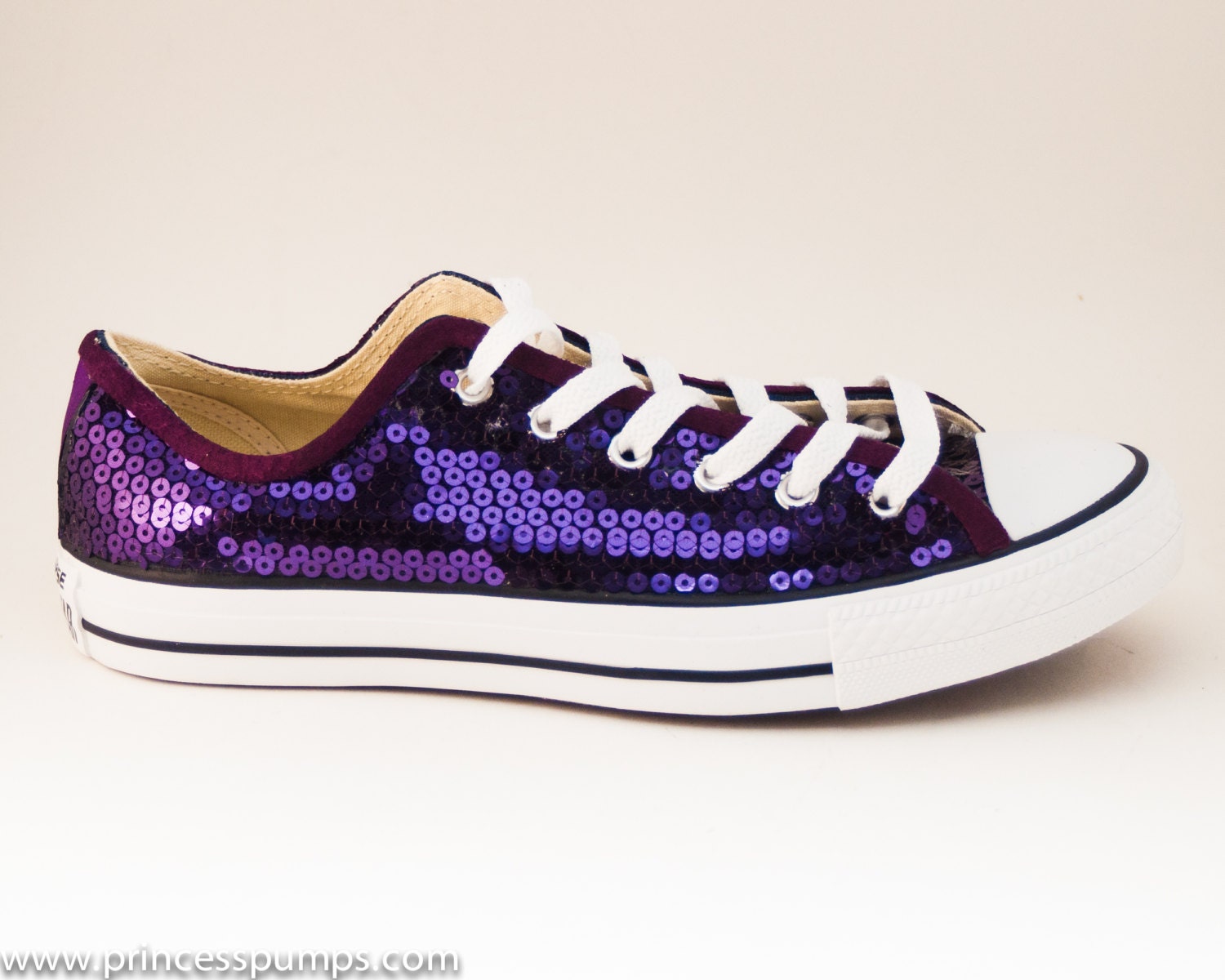 Purple Sequin Converse All Star Low Top Canvas by princesspumps