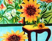 Fine Art Giclee Prints Interiors Chairs Sunflowers from Original Painting Vinnie's Garden - van Gogh by k Madison Moore Fine Art Giclee Prints Interiors Chairs Sunflowers from Original Painting Vinnie's Garden - van Gogh by k Madison Moore